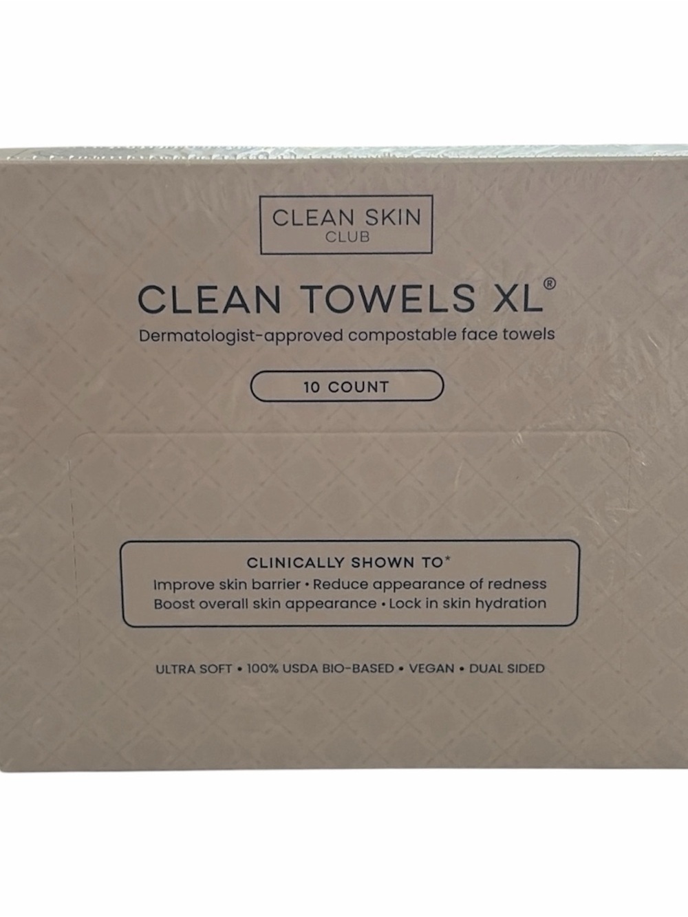 Clean Skin Club Clean Towels XL Compostable Face Towels - Cream (10 Count)